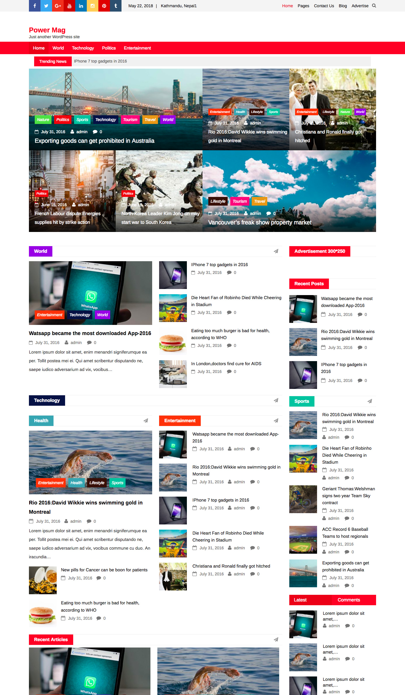 Power Mag - Free Magazine WordPress Theme Large Preview