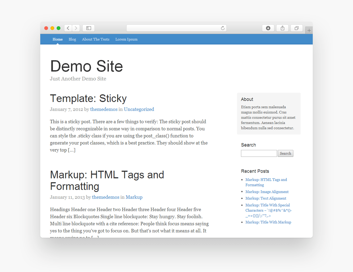 WPBoot - Free Bootstrap WordPress Theme In Browser
