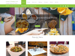 Hotel & Restaurant – Free Food WordPress Theme
